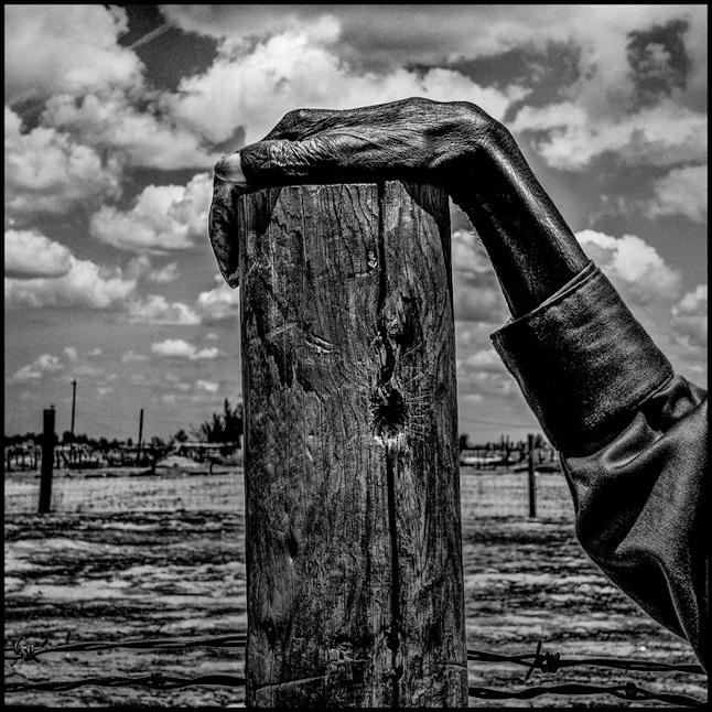 USA. Allensworth, California. 2014. Fence post. Allensworth has a population of 471 and 54% live below the poverty level.